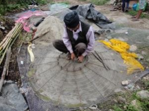 Mr. Balbir Singh Rana has started working to prepare the structures for constructing the rainwater harvesting tanks