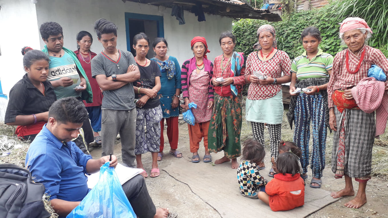distributing agricultural inputs Bishnu